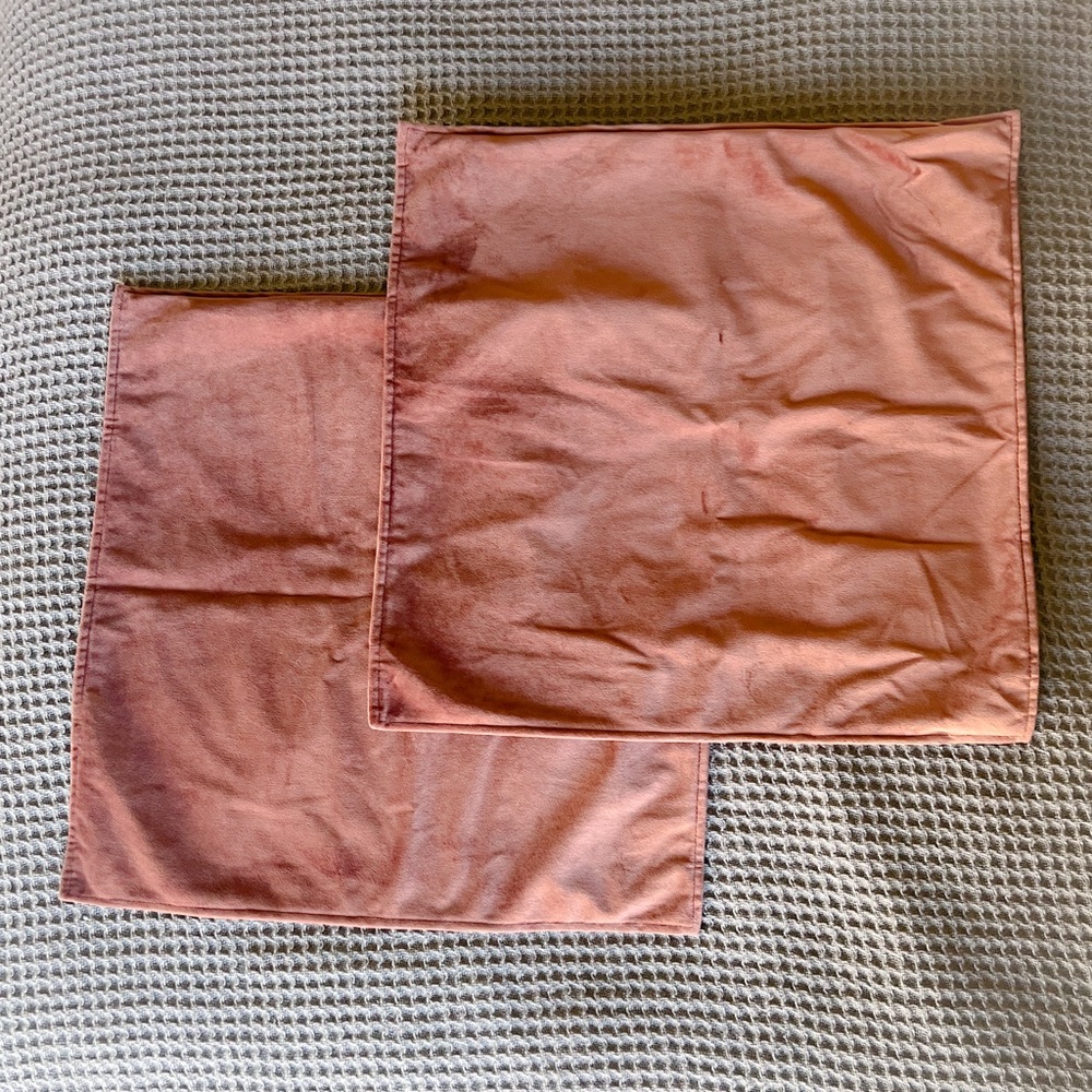 18” Rose Velvet Pillow Covers
